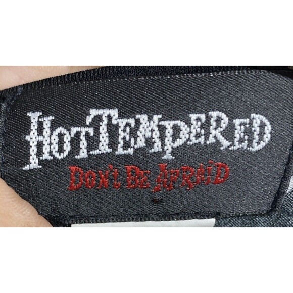 Vtg Hot Tempered Top Juniors XL Black White Polka Dot Front Tie Babydoll Gothic - Picture 5 of 6